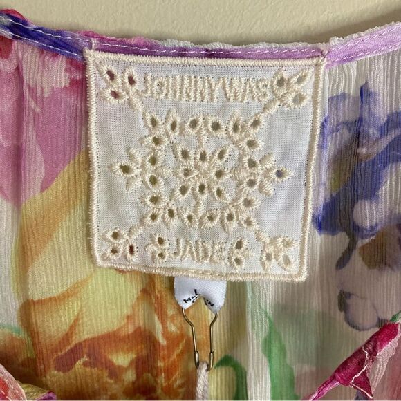 NEW Johnny Was Glinda Silk Peasant Blouse with Camisole Fionna Floral Size L - Picture 14 of 16